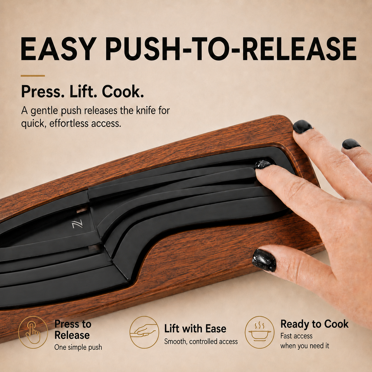 NestKnife Magnetic Knife Set | VG10 Steel & Space-Saving Nesting Design