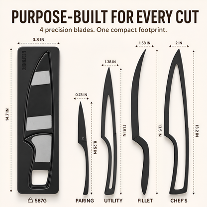 NestKnife Magnetic Knife Set | VG10 Steel & Space-Saving Nesting Design