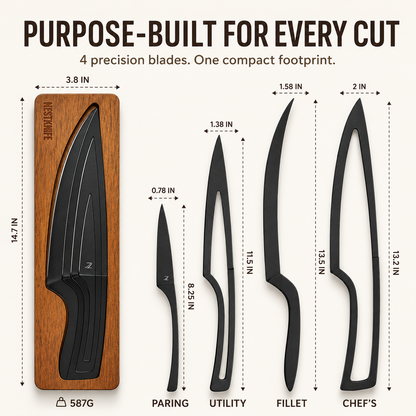 NestKnife Magnetic Knife Set | VG10 Steel & Space-Saving Nesting Design