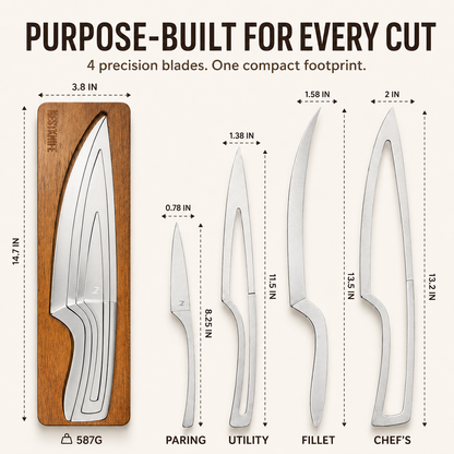 NestKnife Magnetic Knife Set | VG10 Steel & Space-Saving Nesting Design