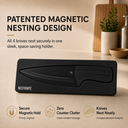 NestKnife Magnetic Knife Set | VG10 Steel & Space-Saving Nesting Design