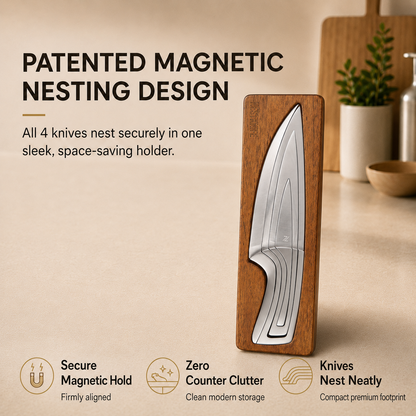 NestKnife Magnetic Knife Set | VG10 Steel & Space-Saving Nesting Design