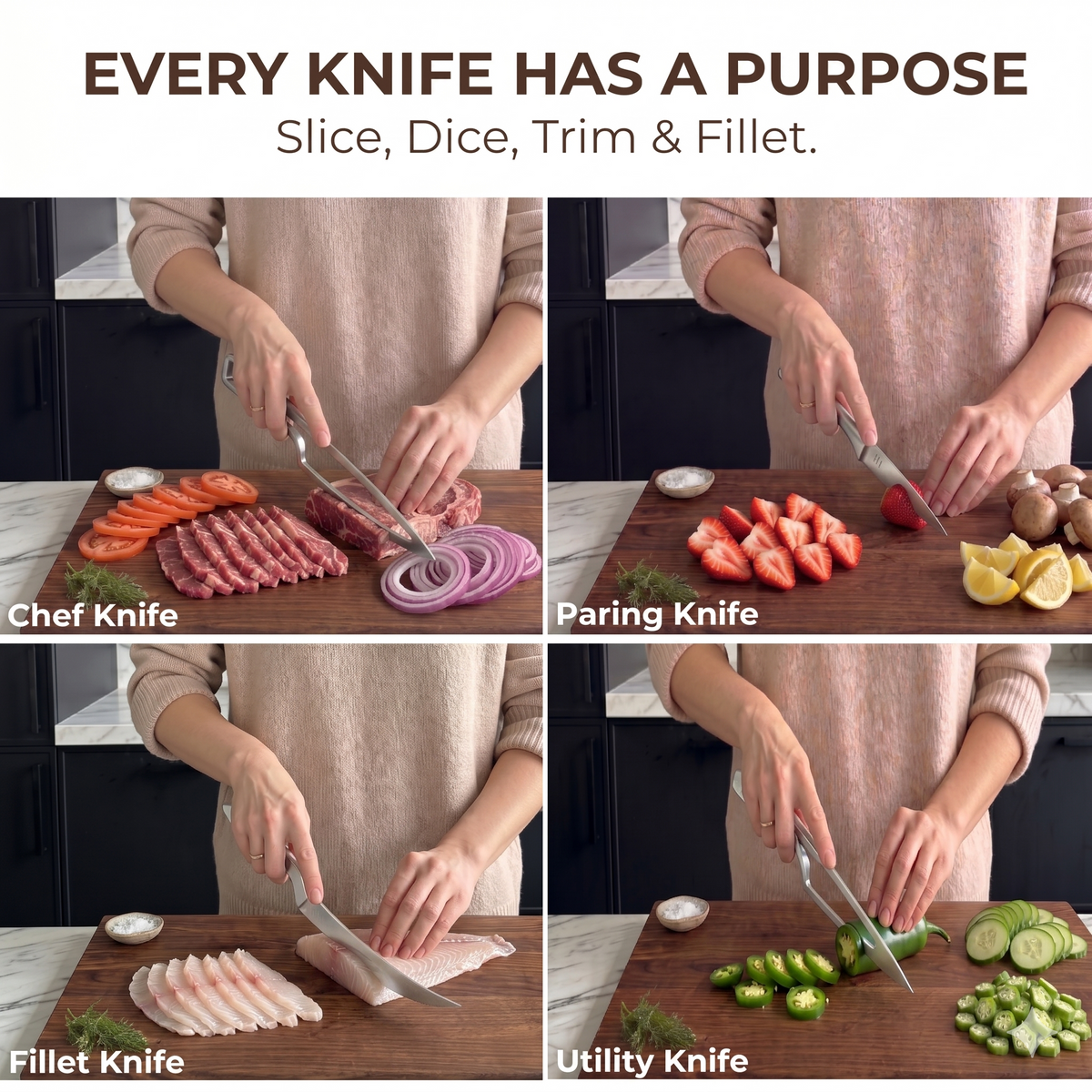 NestKnife Magnetic Knife Set | VG10 Steel & Space-Saving Nesting Design