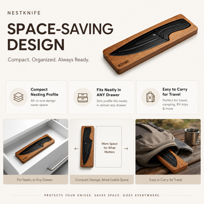 NestKnife Magnetic Knife Set | VG10 Steel & Space-Saving Nesting Design
