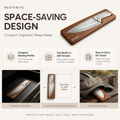 NestKnife Magnetic Knife Set | VG10 Steel & Space-Saving Nesting Design